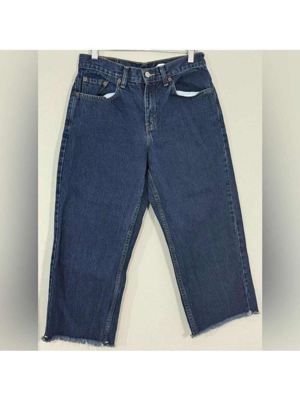 Levi’s 577 Low Rise Loose Fit Jeans Womens 8M Raw Hem Cropped
